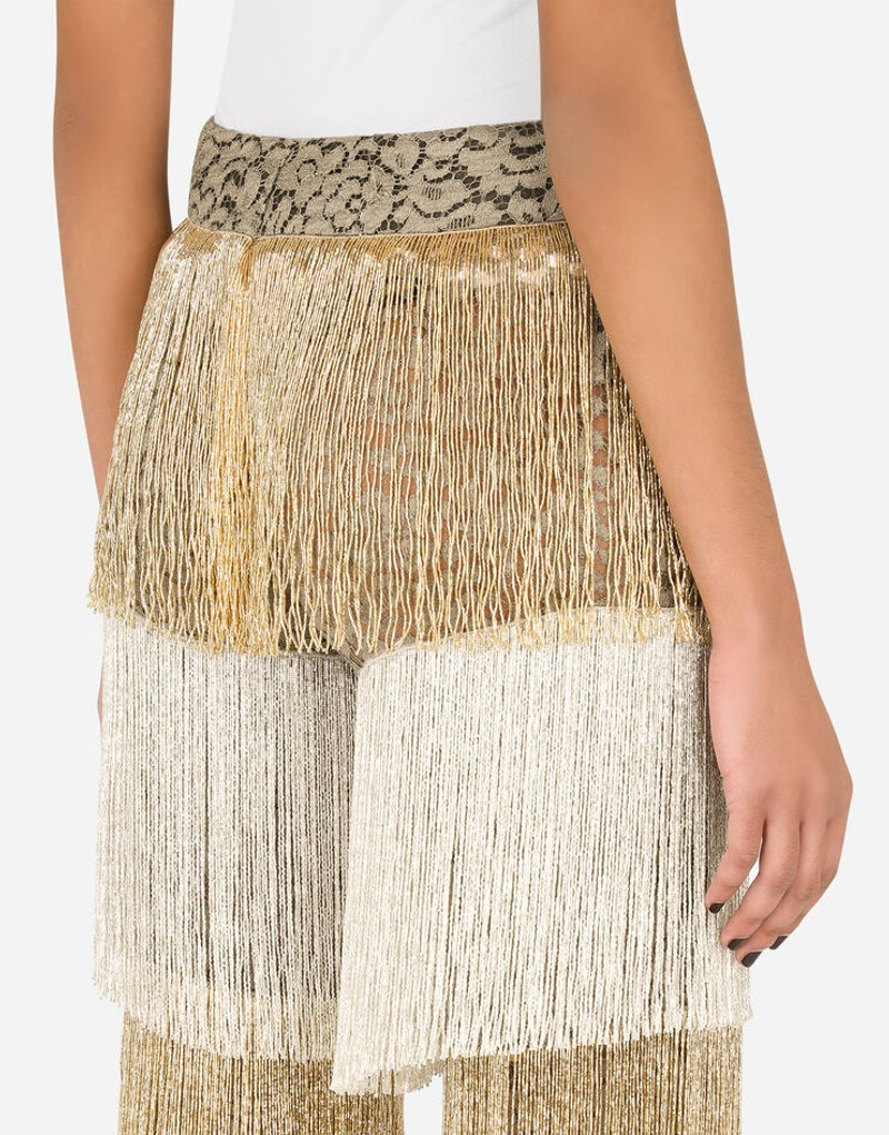 Lace pants with beaded fringing 5