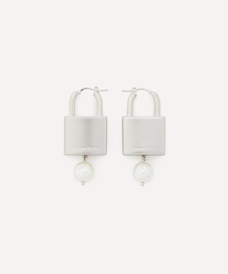 Simone Rocha Padlock Pearl Drop Earrings outlook