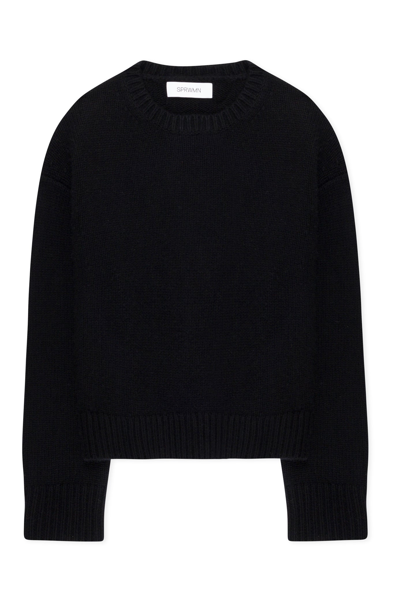 BLACK HEAVY CASHMERE SWEATER - 8