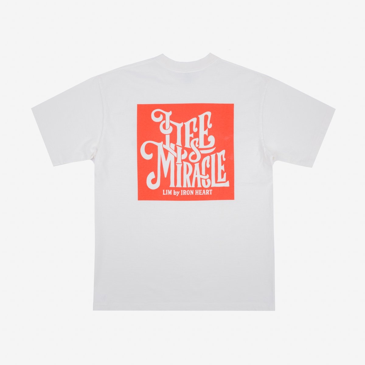 IHT-2407-WHT 7.5oz Printed Loopwheel Crew Neck T-Shirt - White - 5