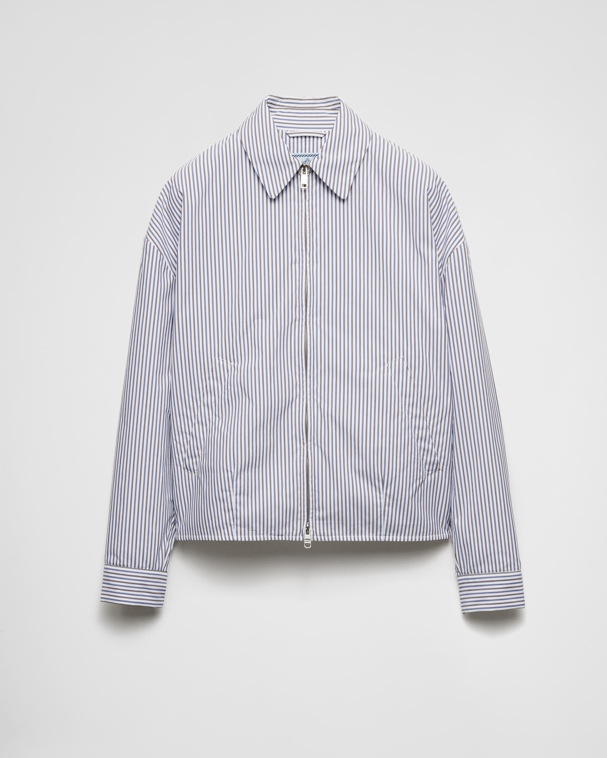 Striped poplin blouson jacket - 1