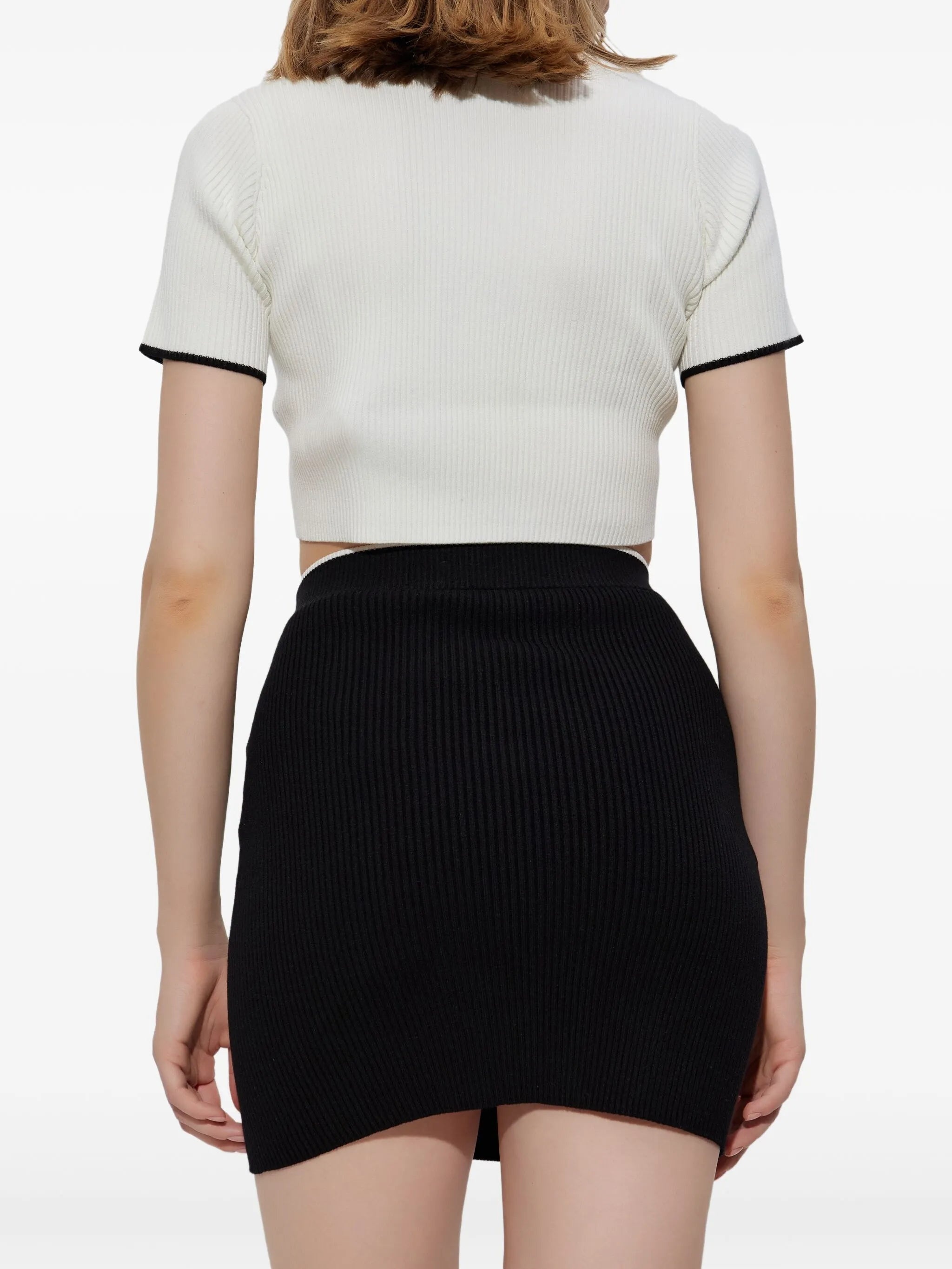 Cropped Ribbed T-shirt - 2