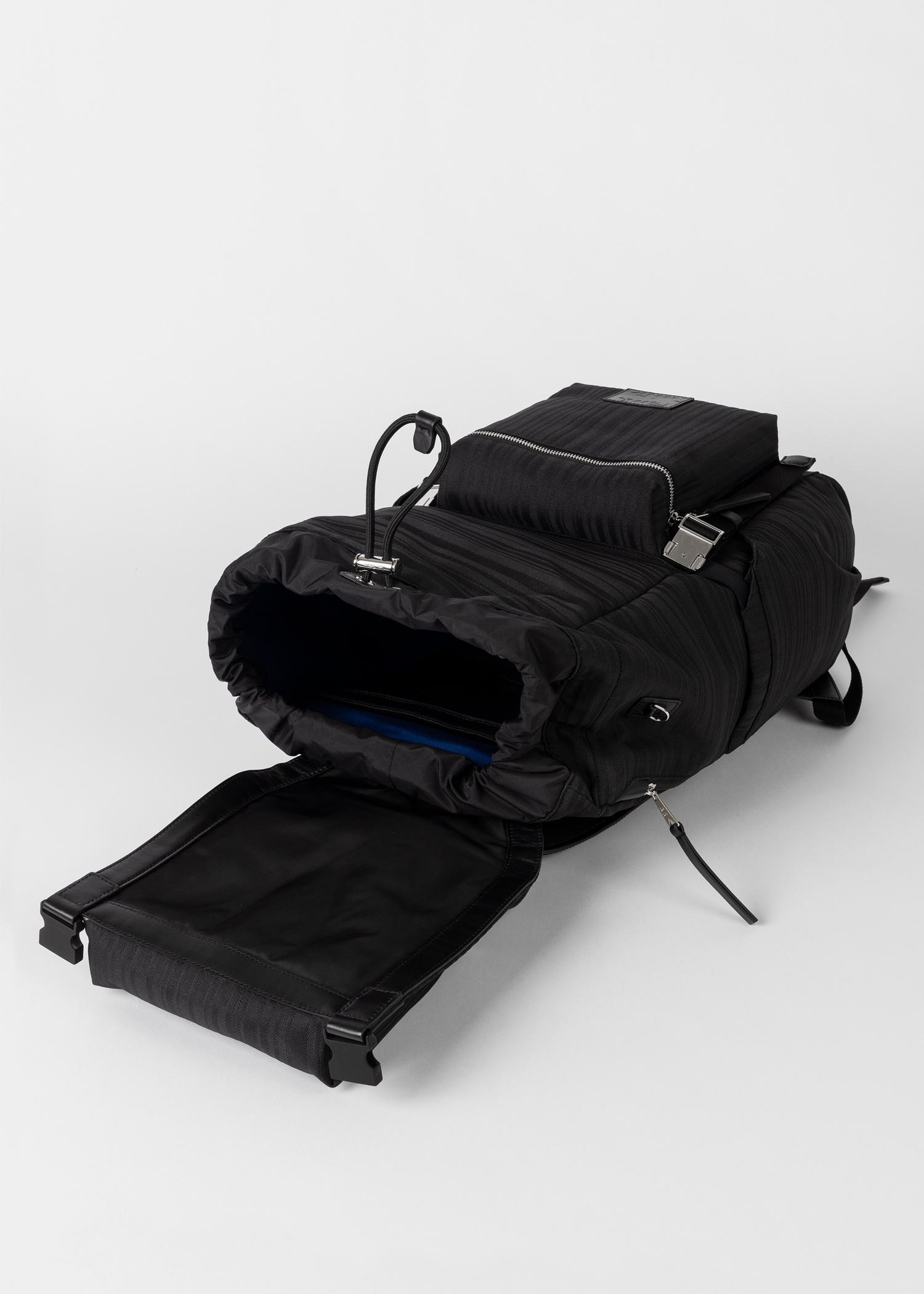 Black 'Shadow Stripe' Backpack - 6