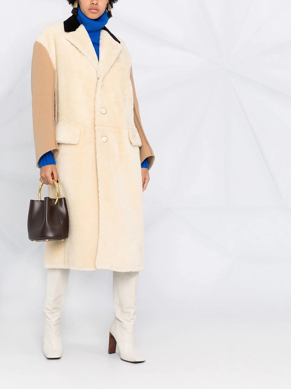 two-tone oversized coat - 2