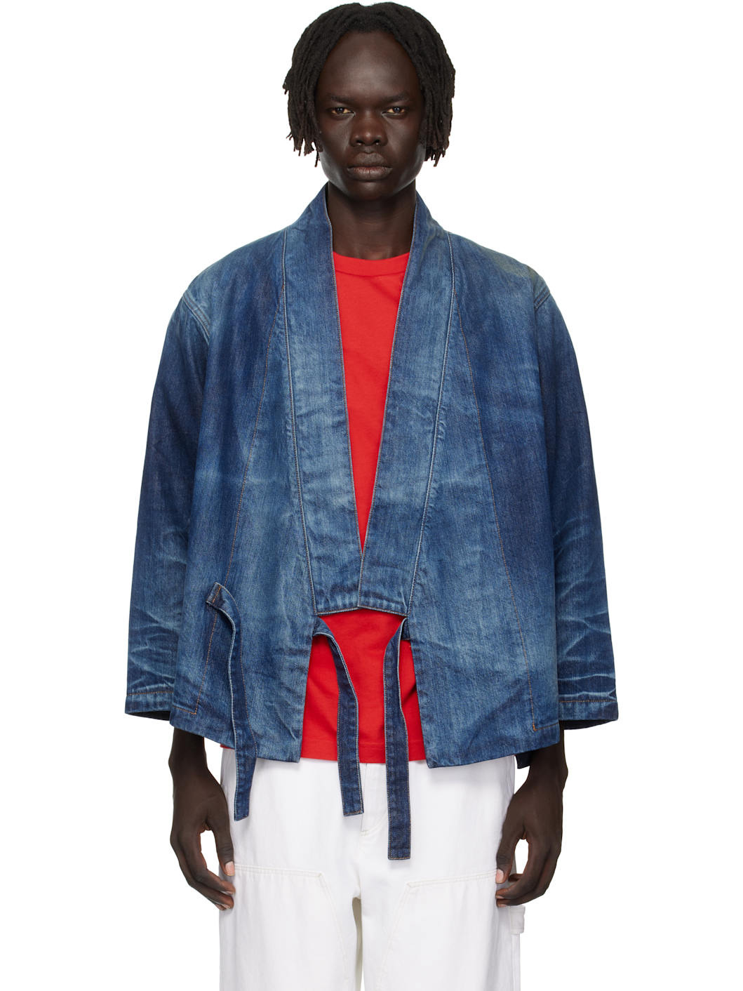 Navy Kenzo Paris Kimino Denim Jacket - 1