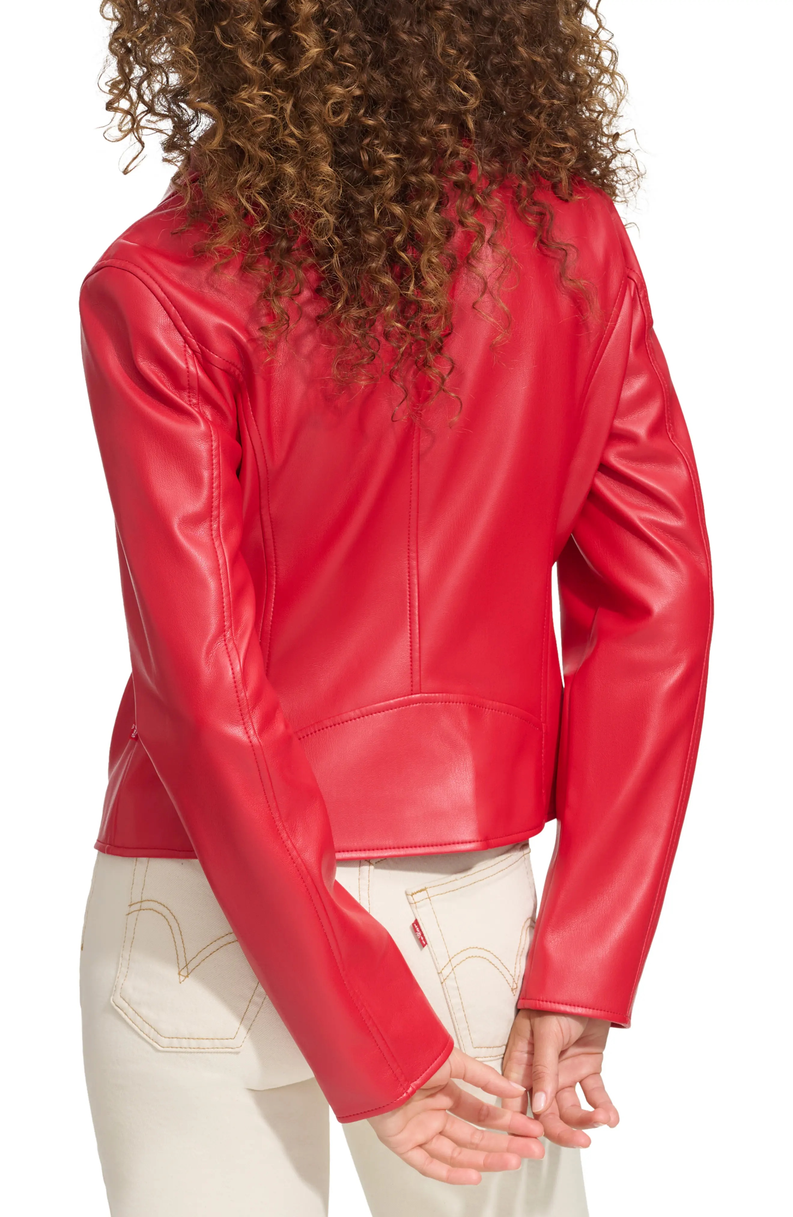 Shrunken Faux Leather Moto Jacket - 2