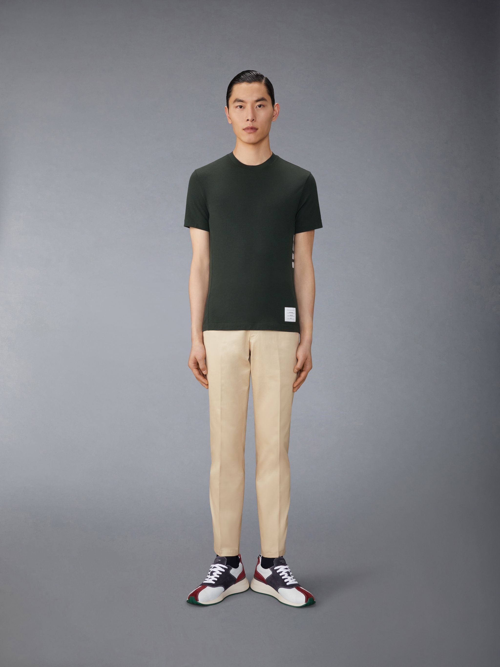 stripe-detailing wool T-shirt - 3