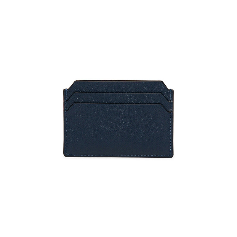 Santoni Blue saffiano leather credit card holder outlook