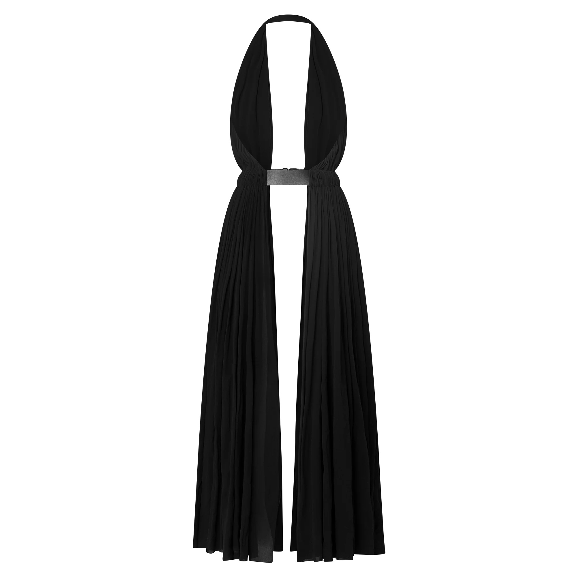 Belted Open Halter Dress - 3
