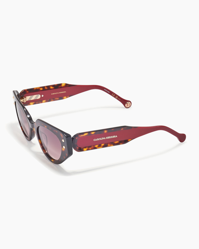 CAROLINA HERRERA Oval Frame Sunglasses With Contrast Temples outlook