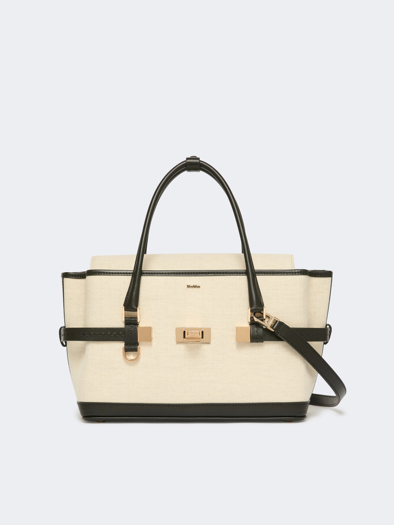 MARGAUXS1 Chevron canvas and leather handbag - ICE 3