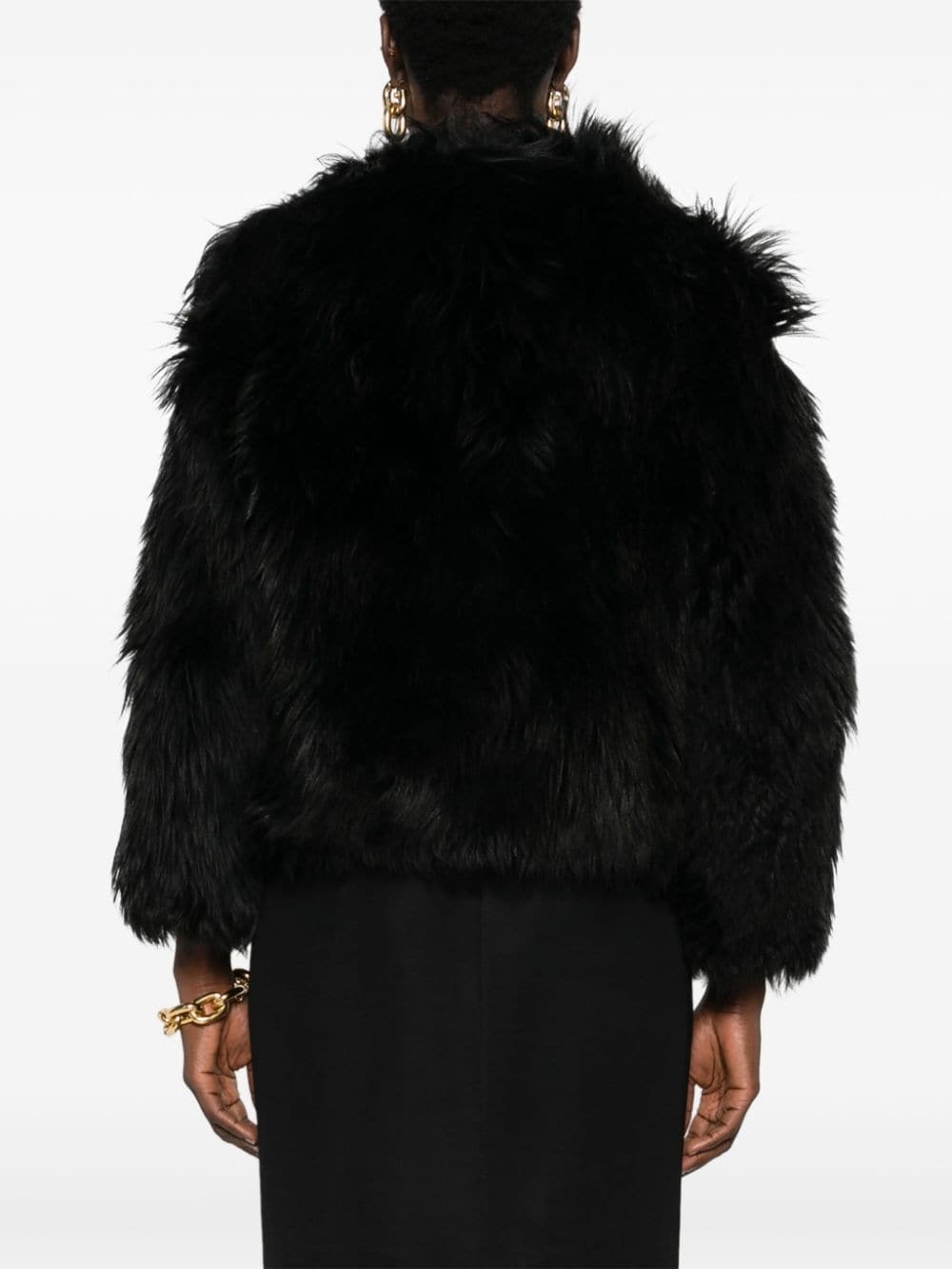 shearling fur jacket - 4