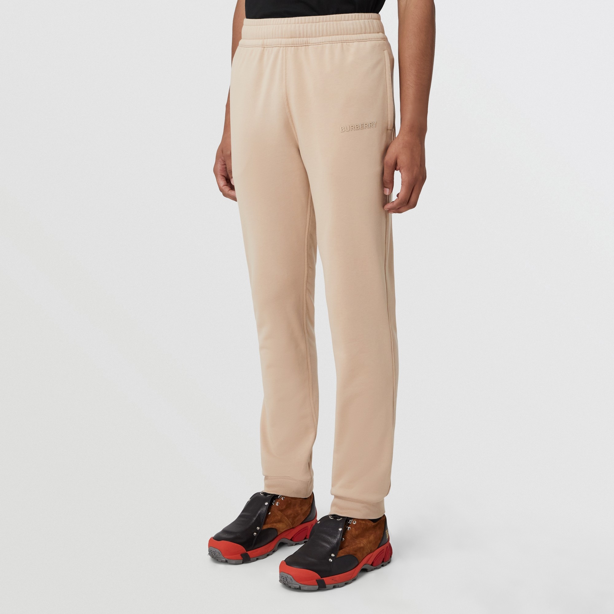 Logo Print Stretch Cotton Jogging Pants - 5