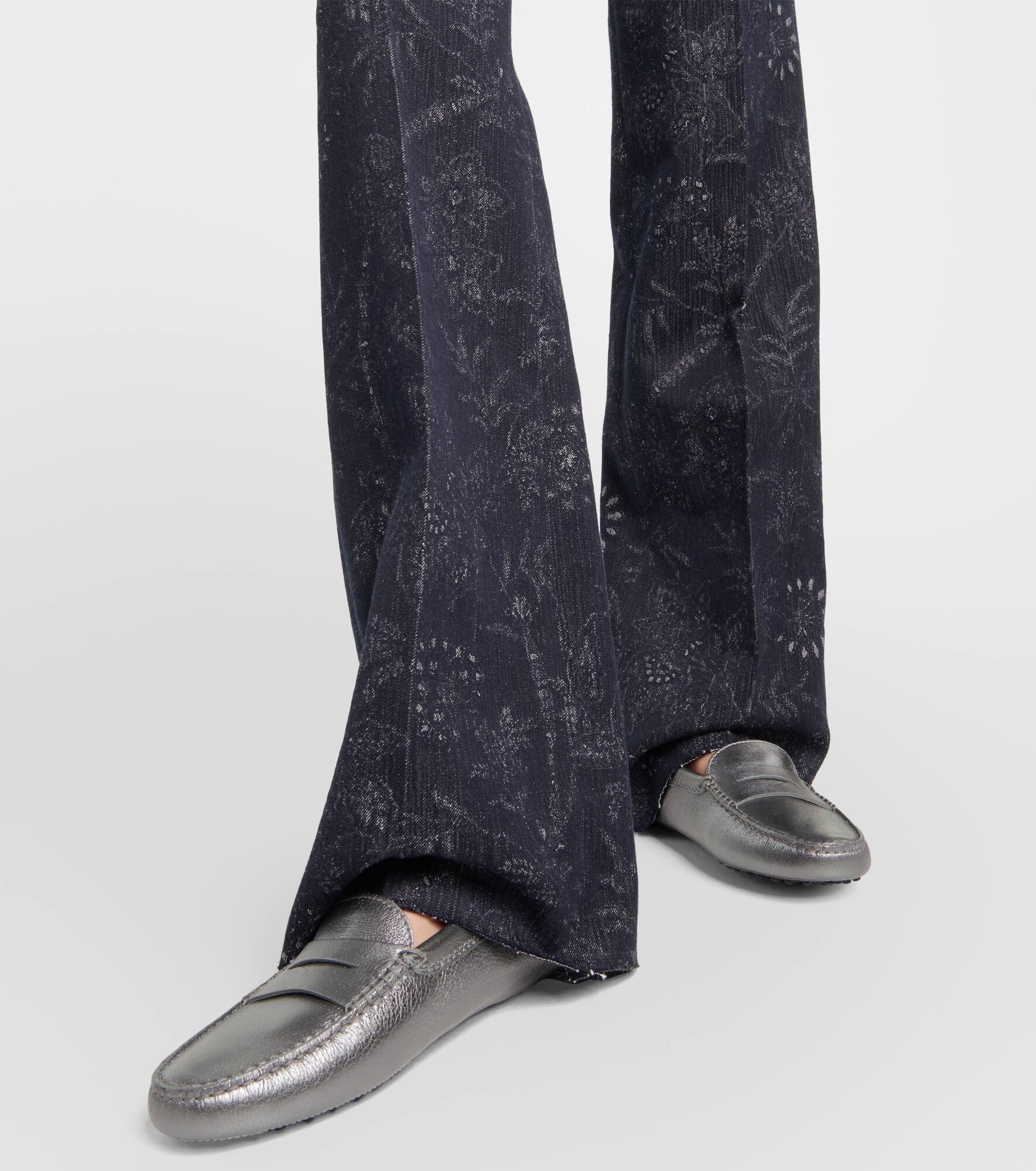 Metallic leather moccasins - 4
