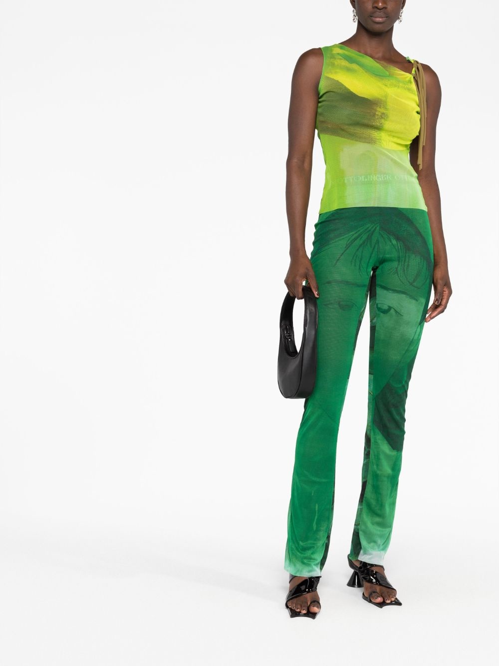 logo-waistband mesh trousers - 2