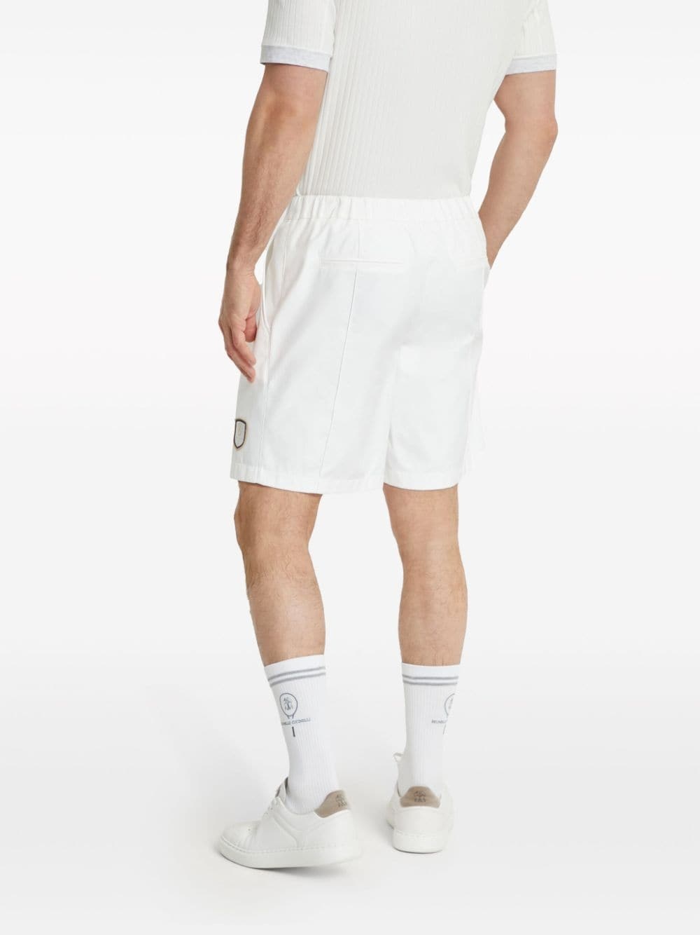 logo-appliquÃ© tailored shorts - 4