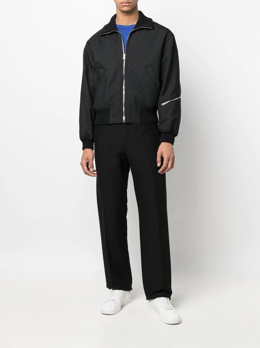 high-neck zip-up bomber jacket - 2