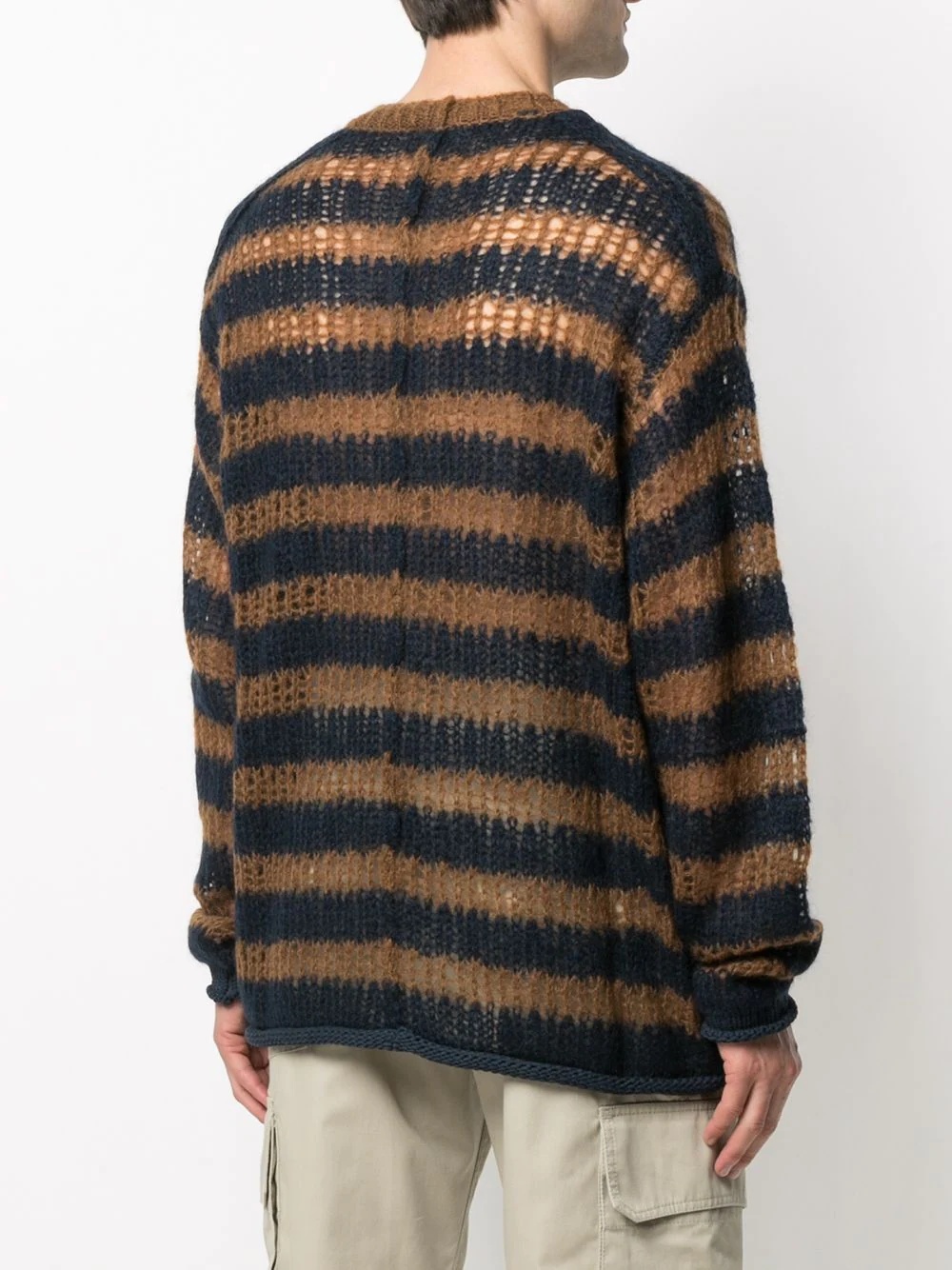 oversized striped knitted jumper - 4