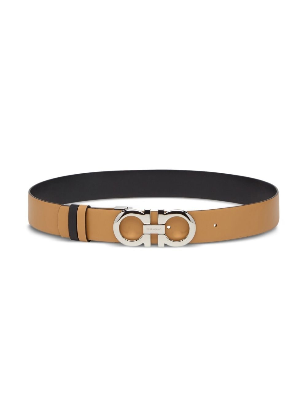 Gancini-buckle reversible leather belt - 3