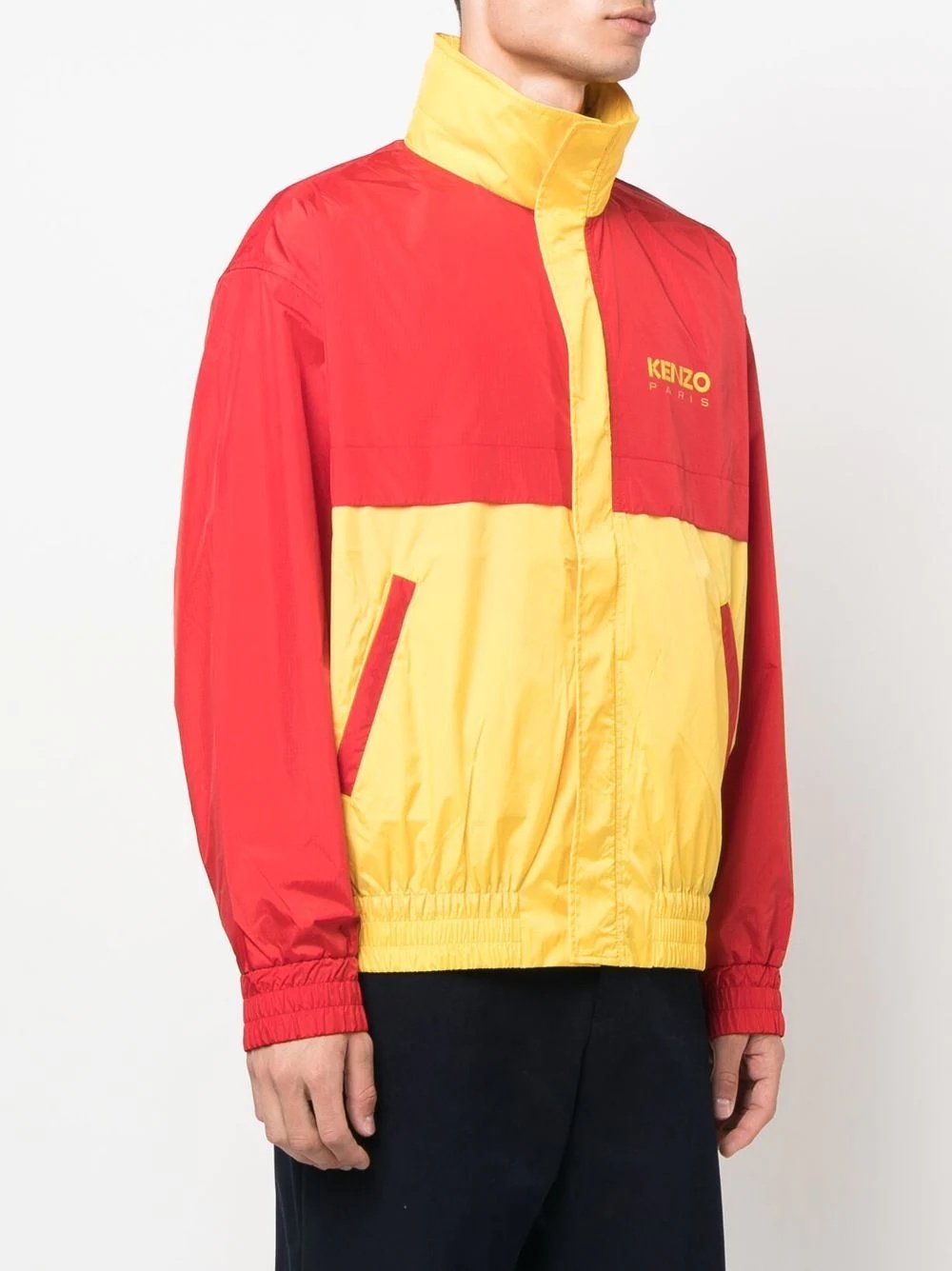 logo colour-block jacket - 4