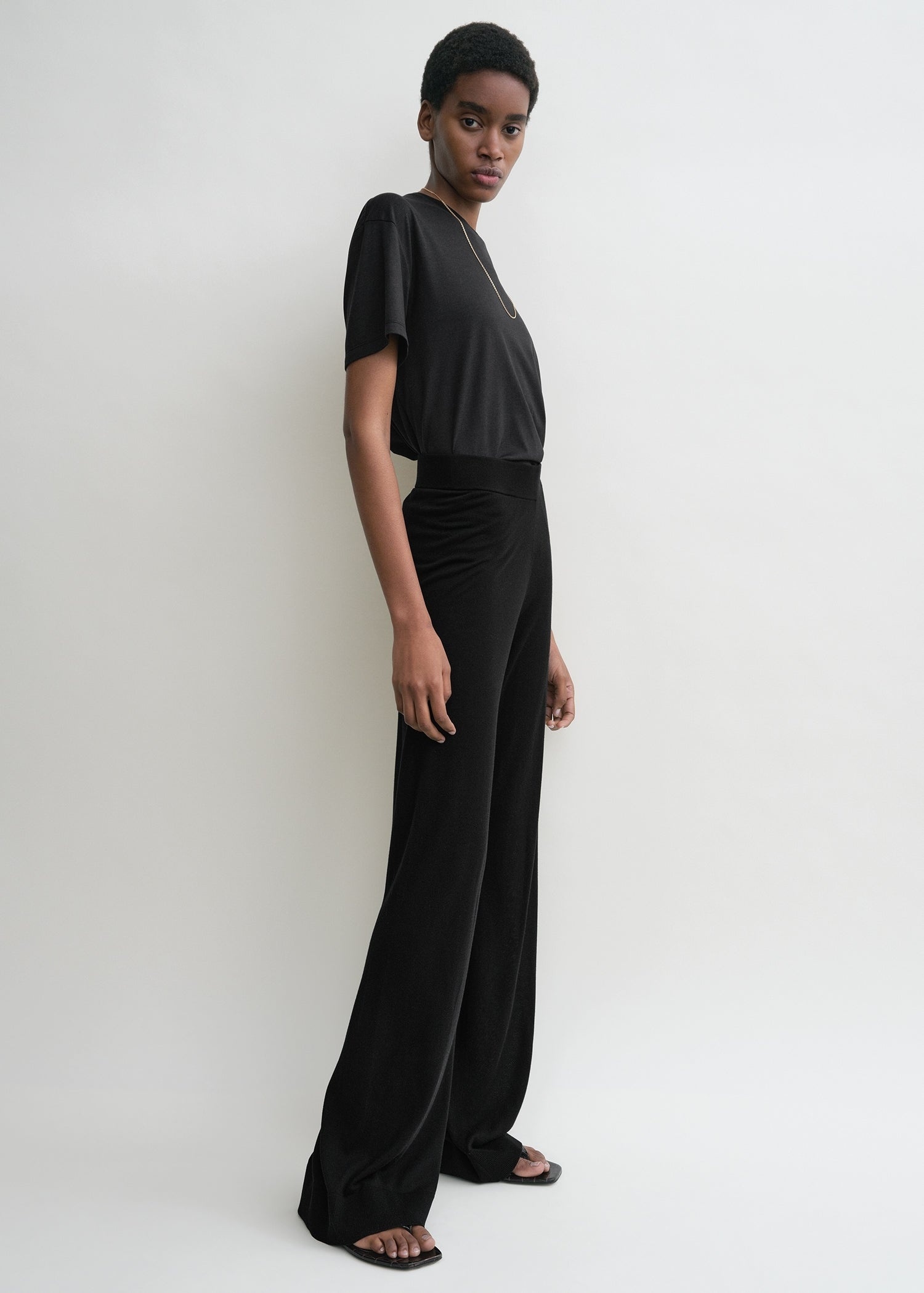 Wide knit trousers black - 3