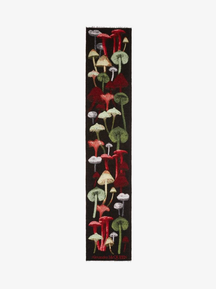Women's Psychedelic Mushroom Scarf in Black/red - 1