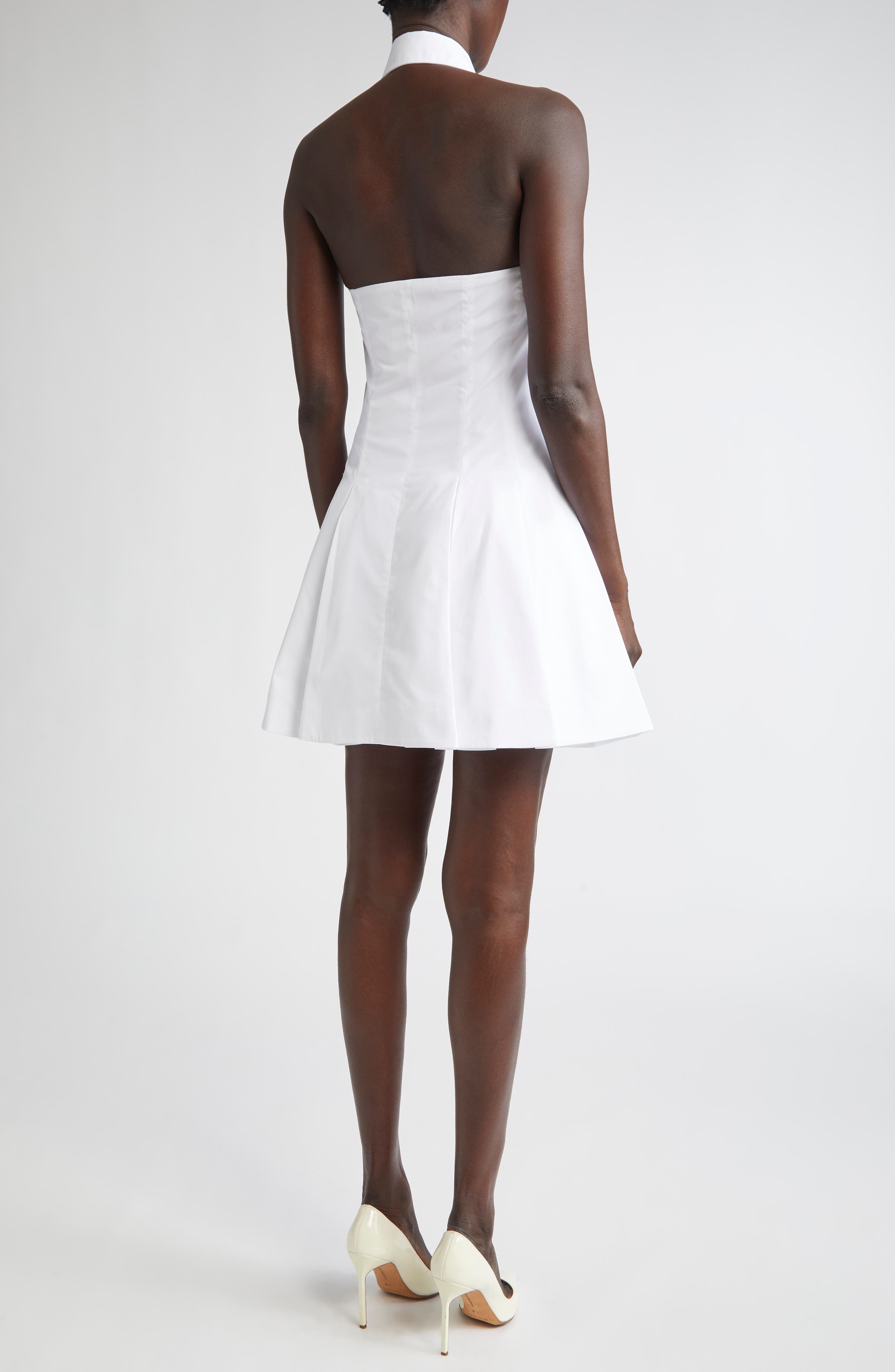 Balmain A-line backless poplin dress in White at Nordstrom - 2