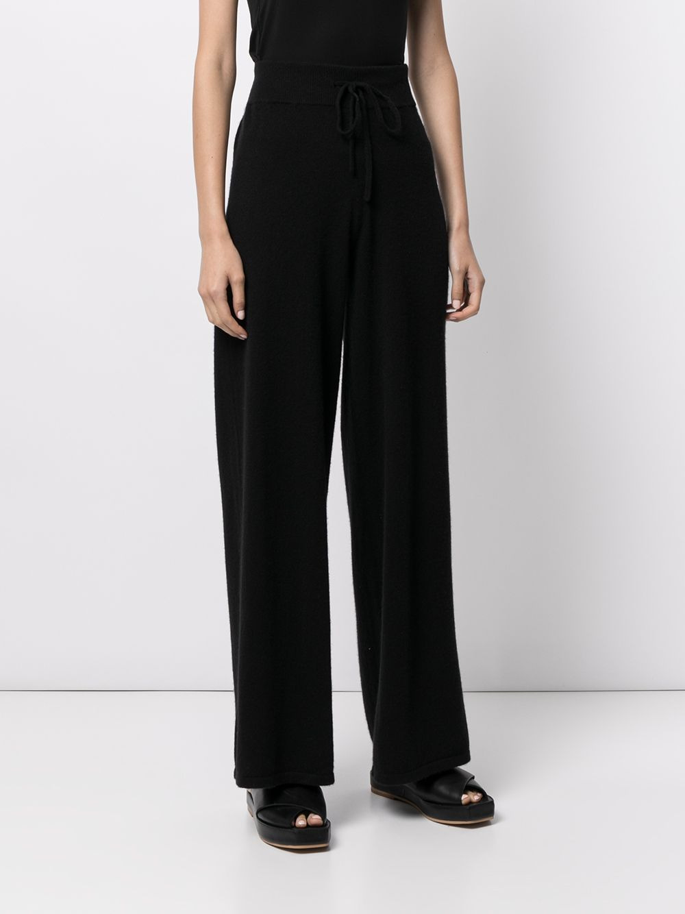 wide-leg cashmere track trousers - 3