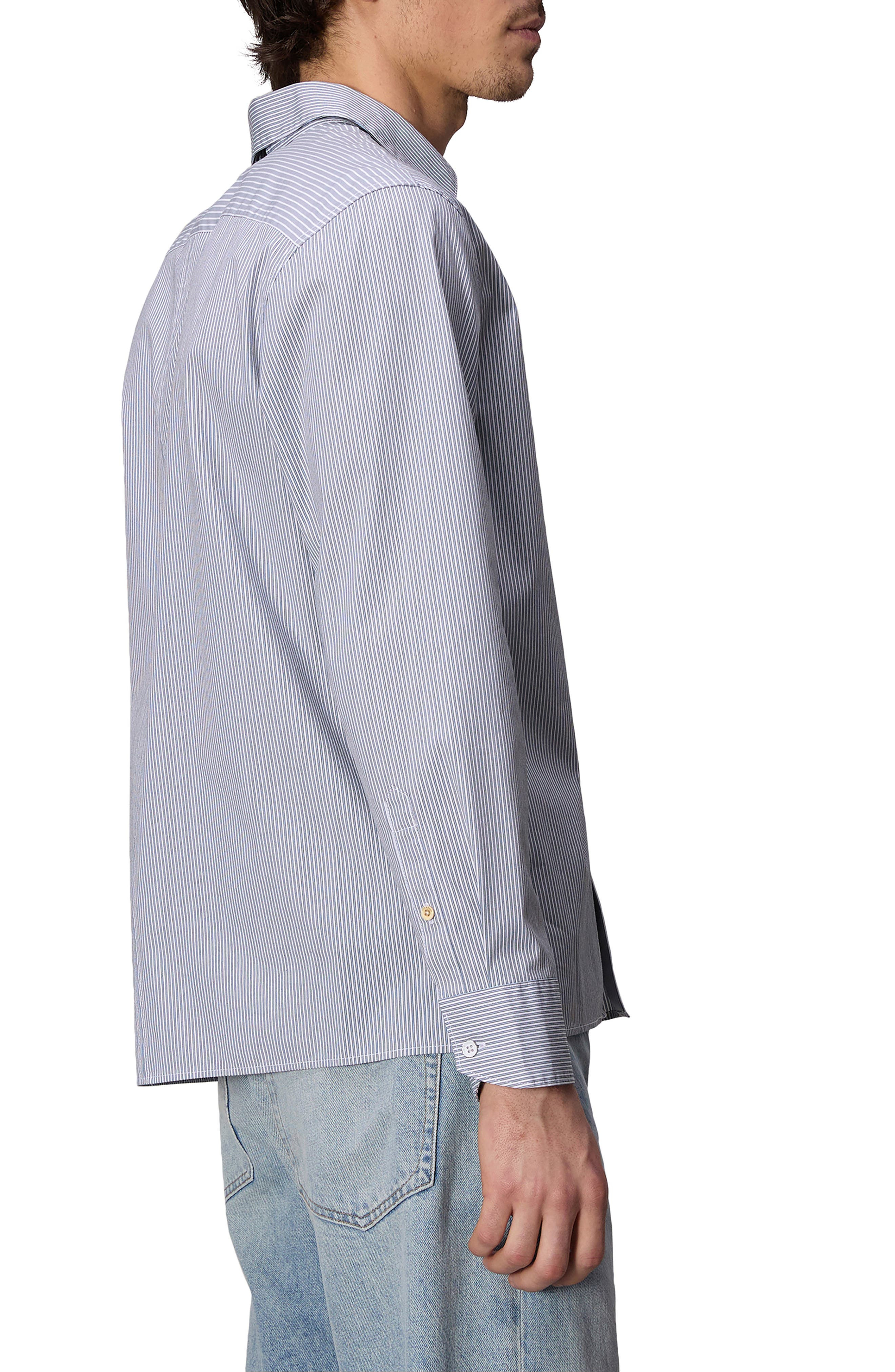 Dalton Mixed Stripe Hemp & Cotton Button-Up Shirt - 3