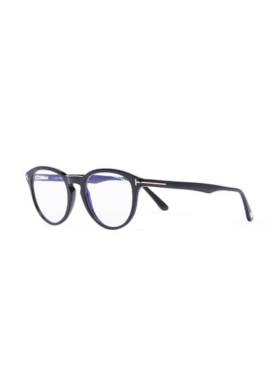 TOM FORD polished-effect square-frame glasses outlook