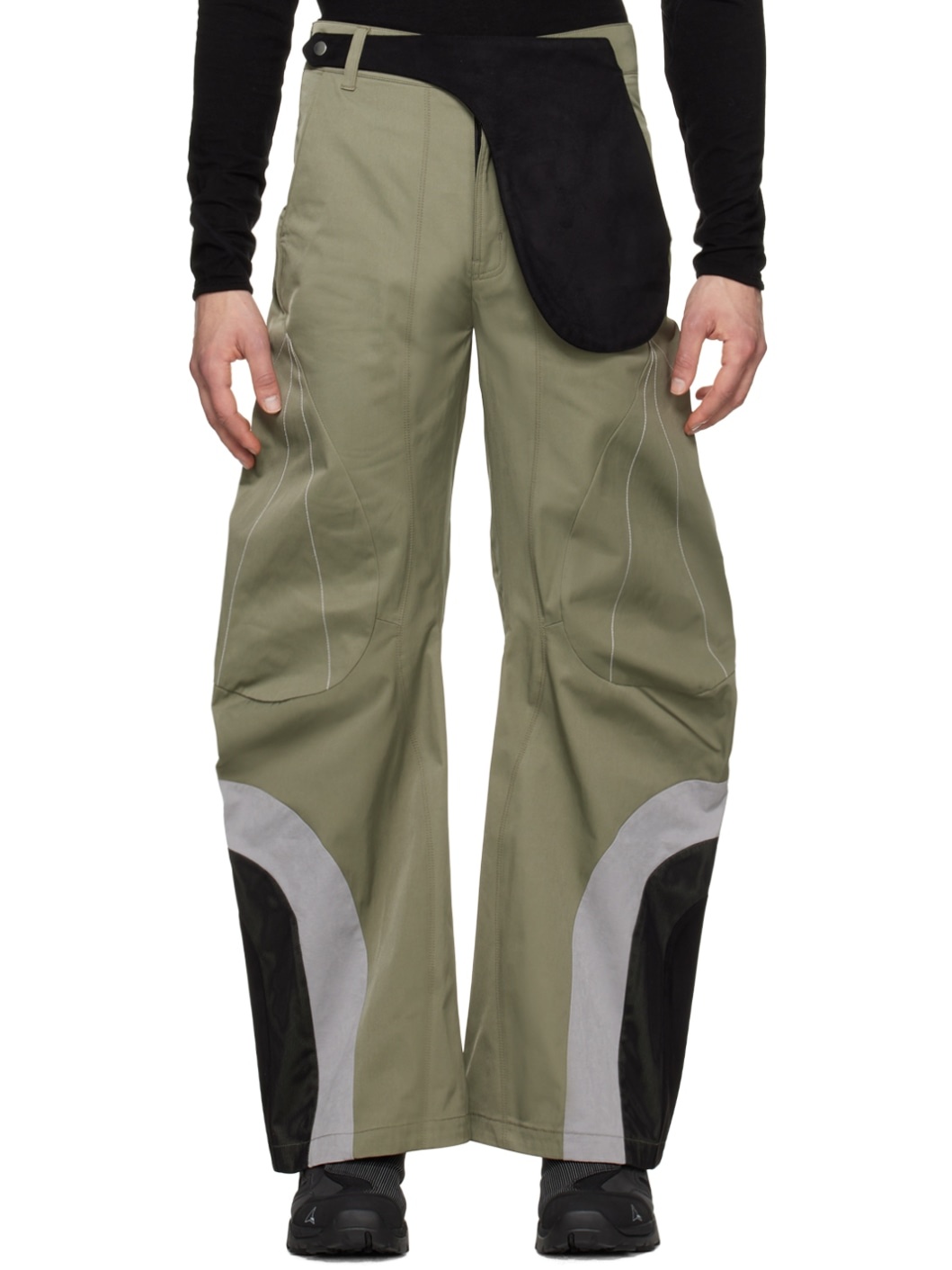 SSENSE Exclusive Khaki Articulated Waistbag V1 Trousers - 1