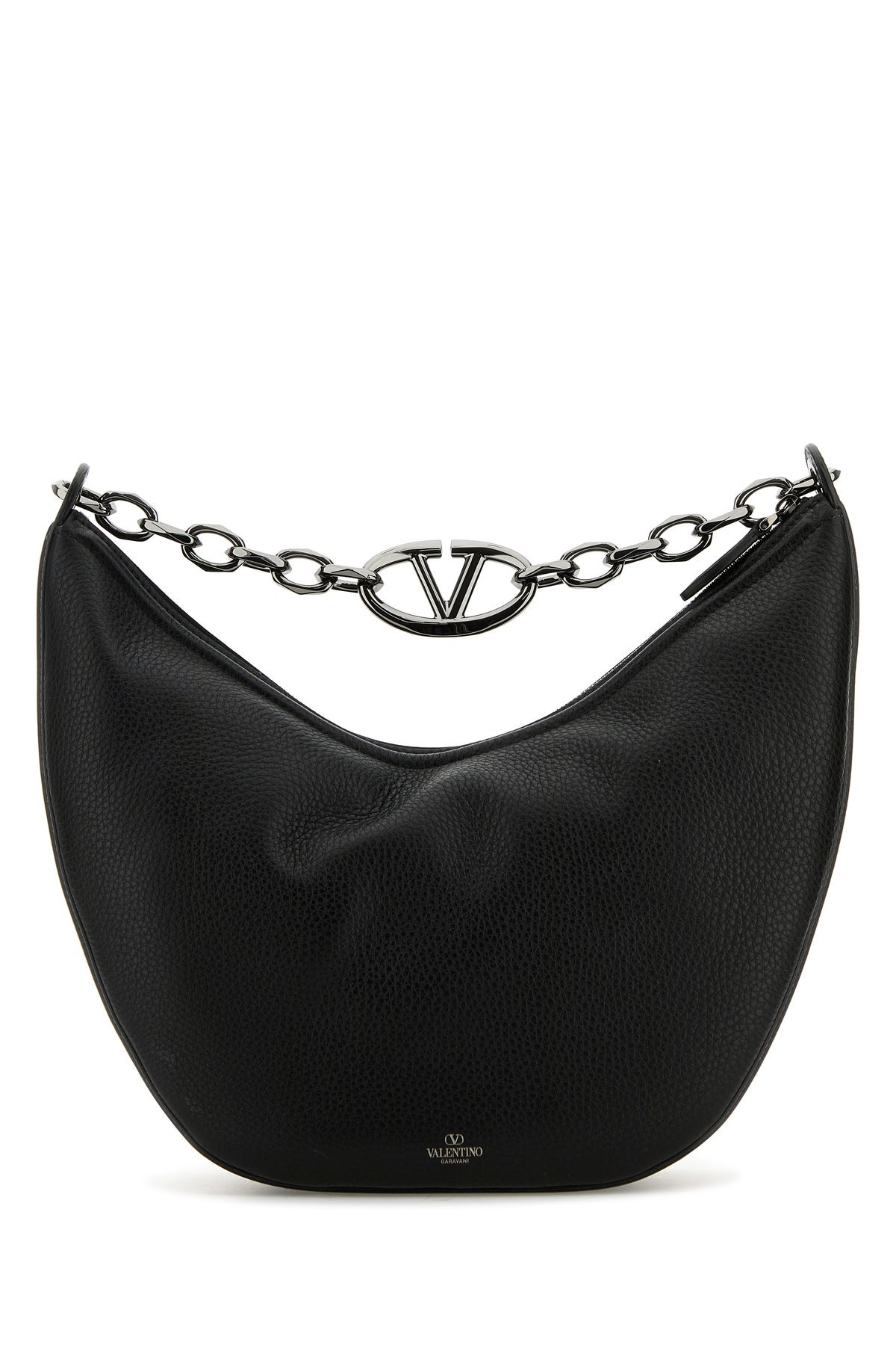 Black leather Hobo VLogo Moon shoulder bag - 3