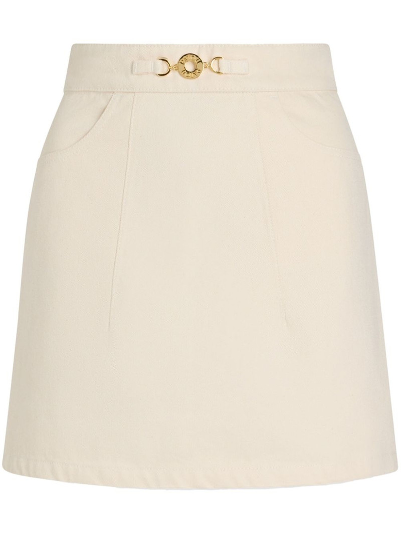 A-line denim mini skirt 1