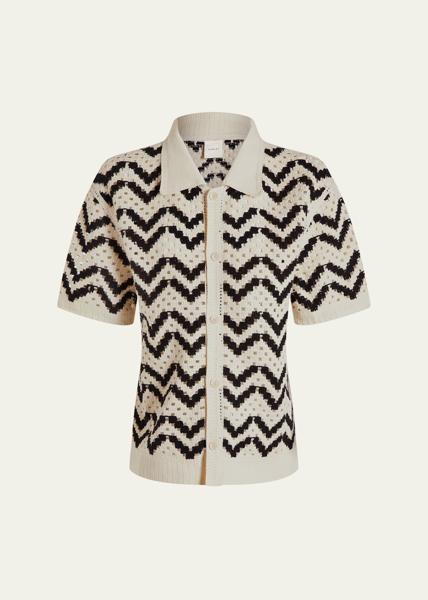 Anais Crochet Polo Shirt - 1