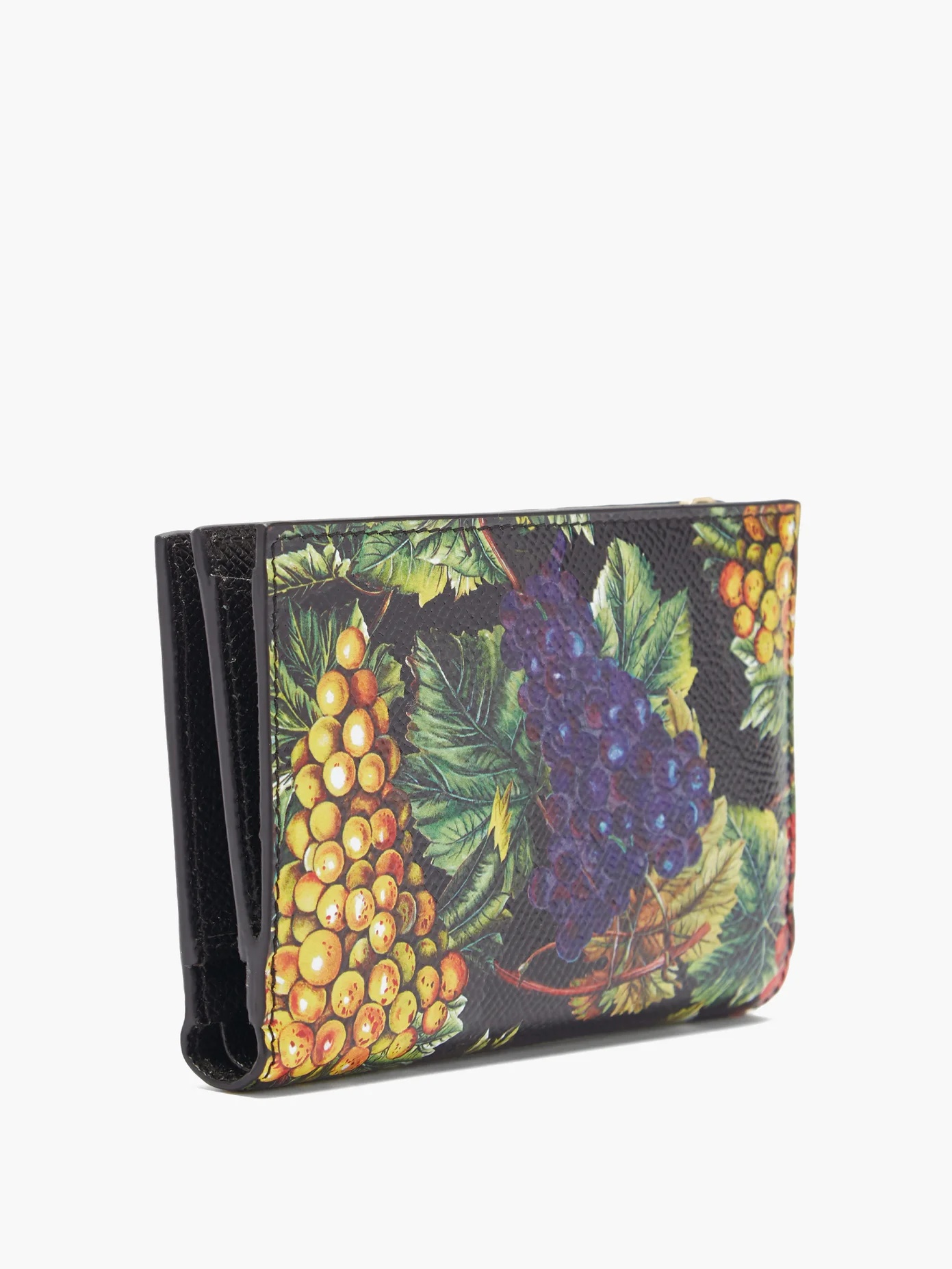 Grape-print leather bi-fold cardholder - 4