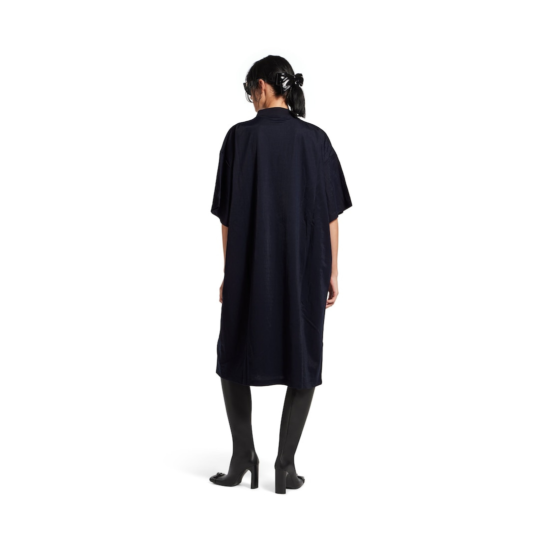 Women's T-shirt Dress in Dark Navy - 4