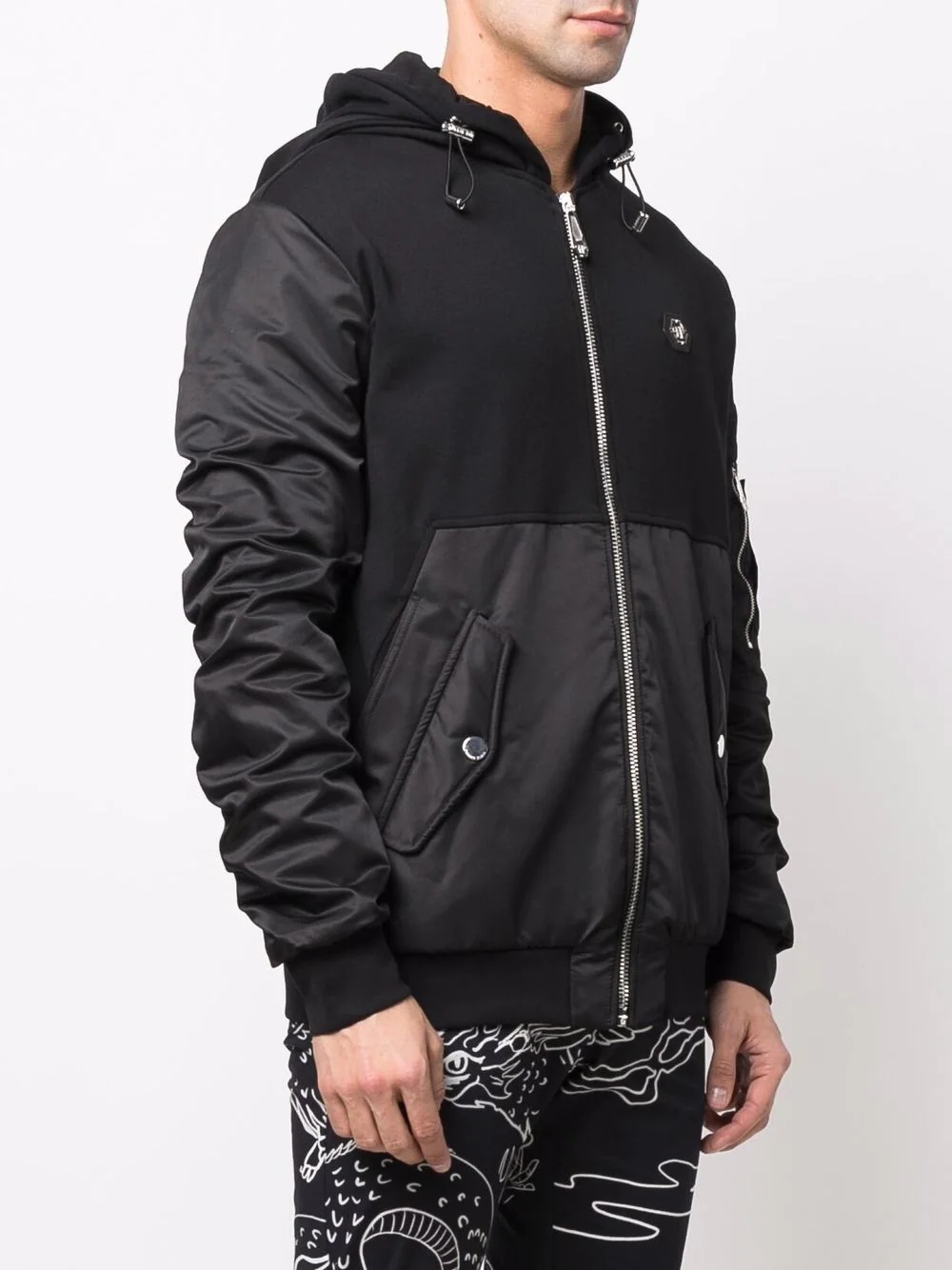 logo-print zip-fastening hoodie - 4