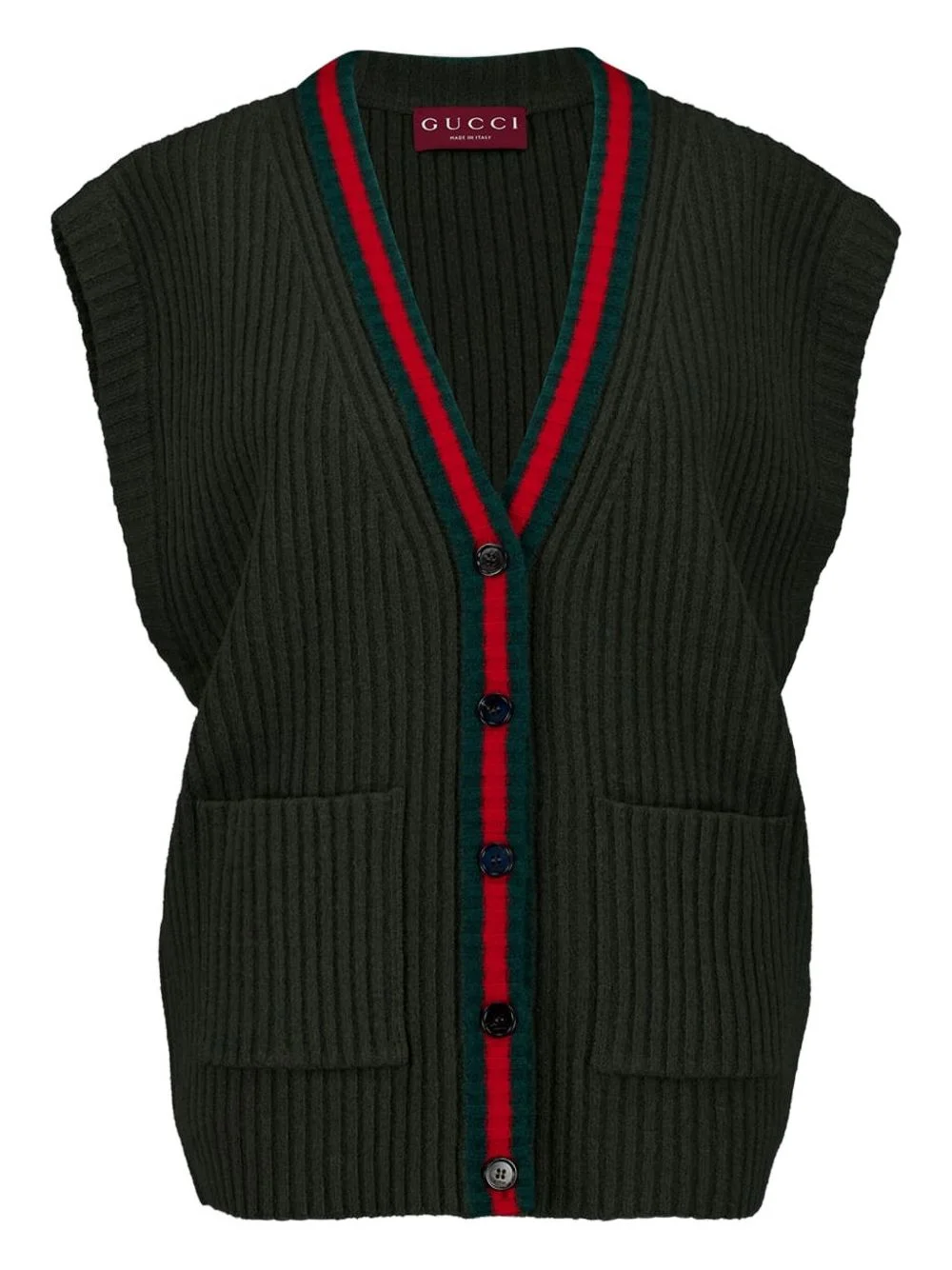 buttoned V-neck vest - 1