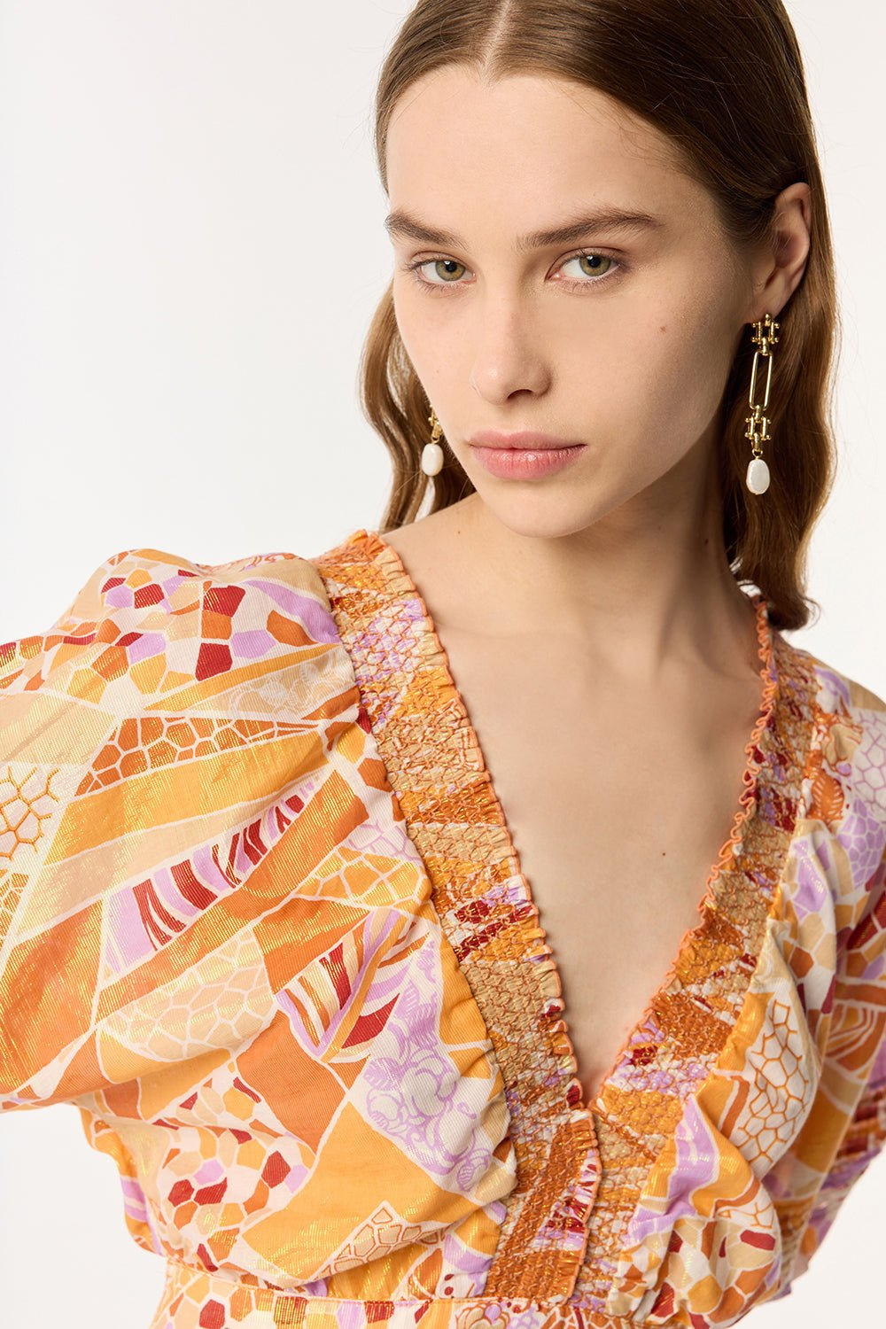 Short Jumpsuit Chantal - Orange Mosaic - 2