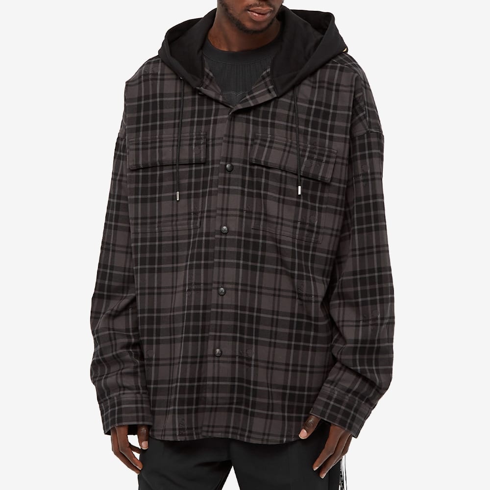 MASTERMIND WORLD Hooded Flannel Shirt - 5