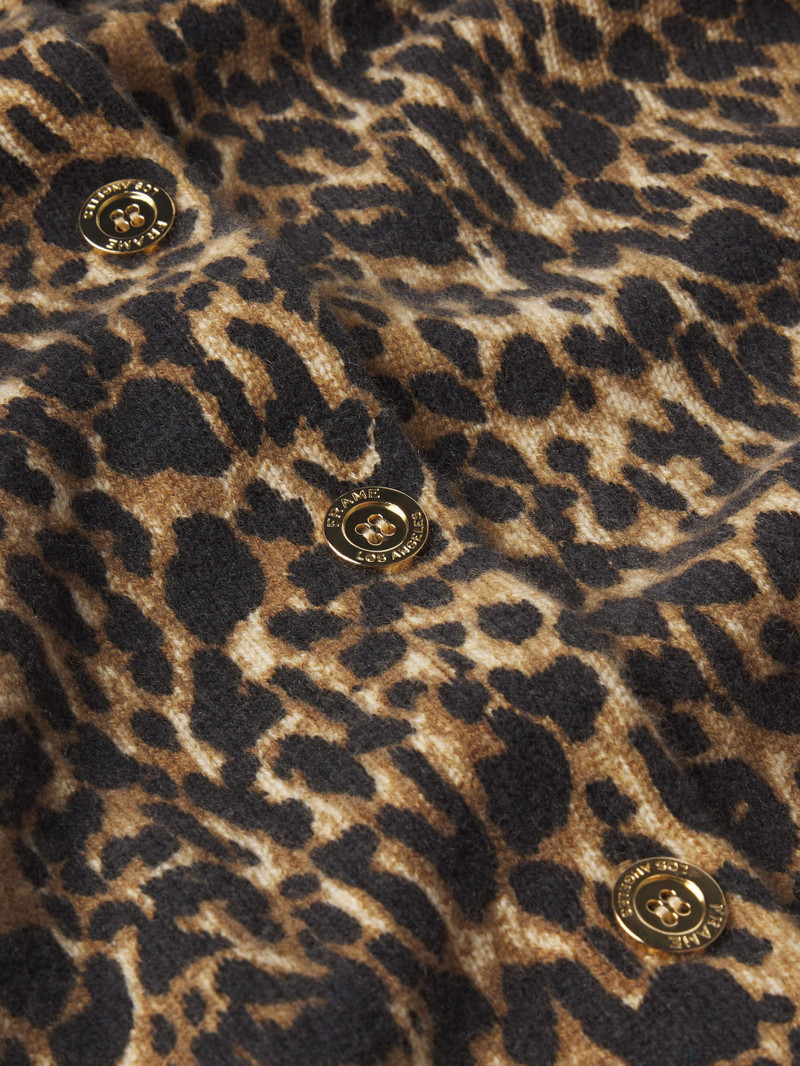 FRAME The Leopard Cashmere Cardi in Sand Multi outlook