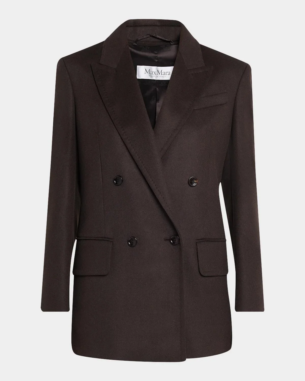 Olimpia Brushed Wool Double-Breasted Blazer Jacket - 1