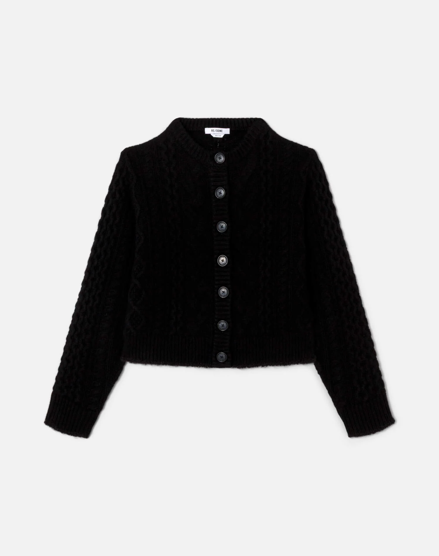 Cable Cardigan - Black - 1