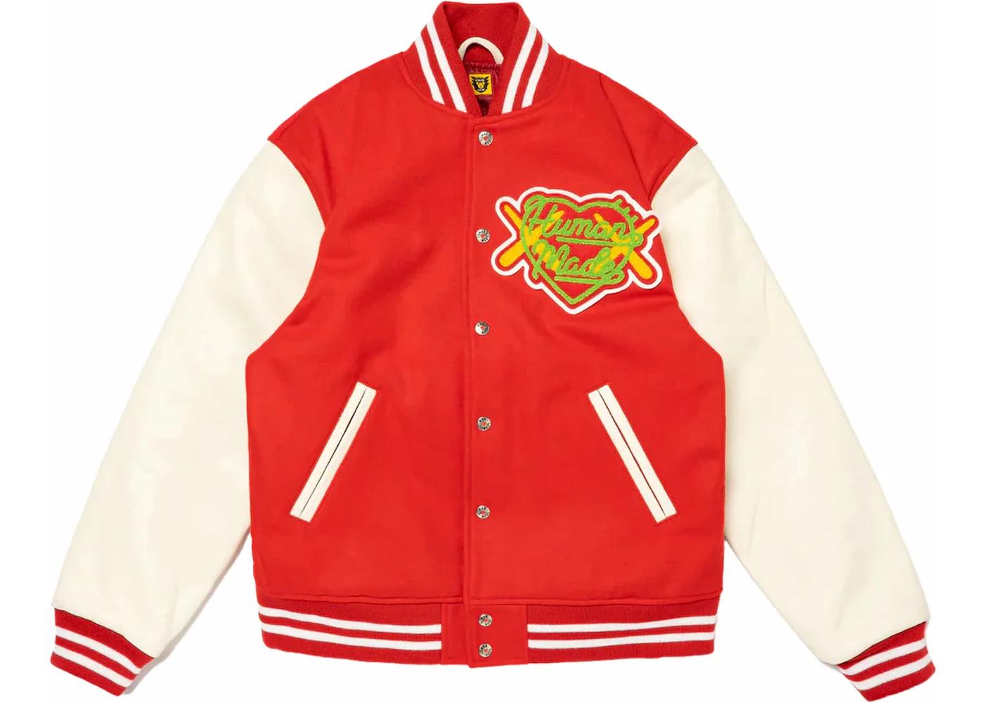 Human Made x KAWS Varsity I Jacket Red - 1