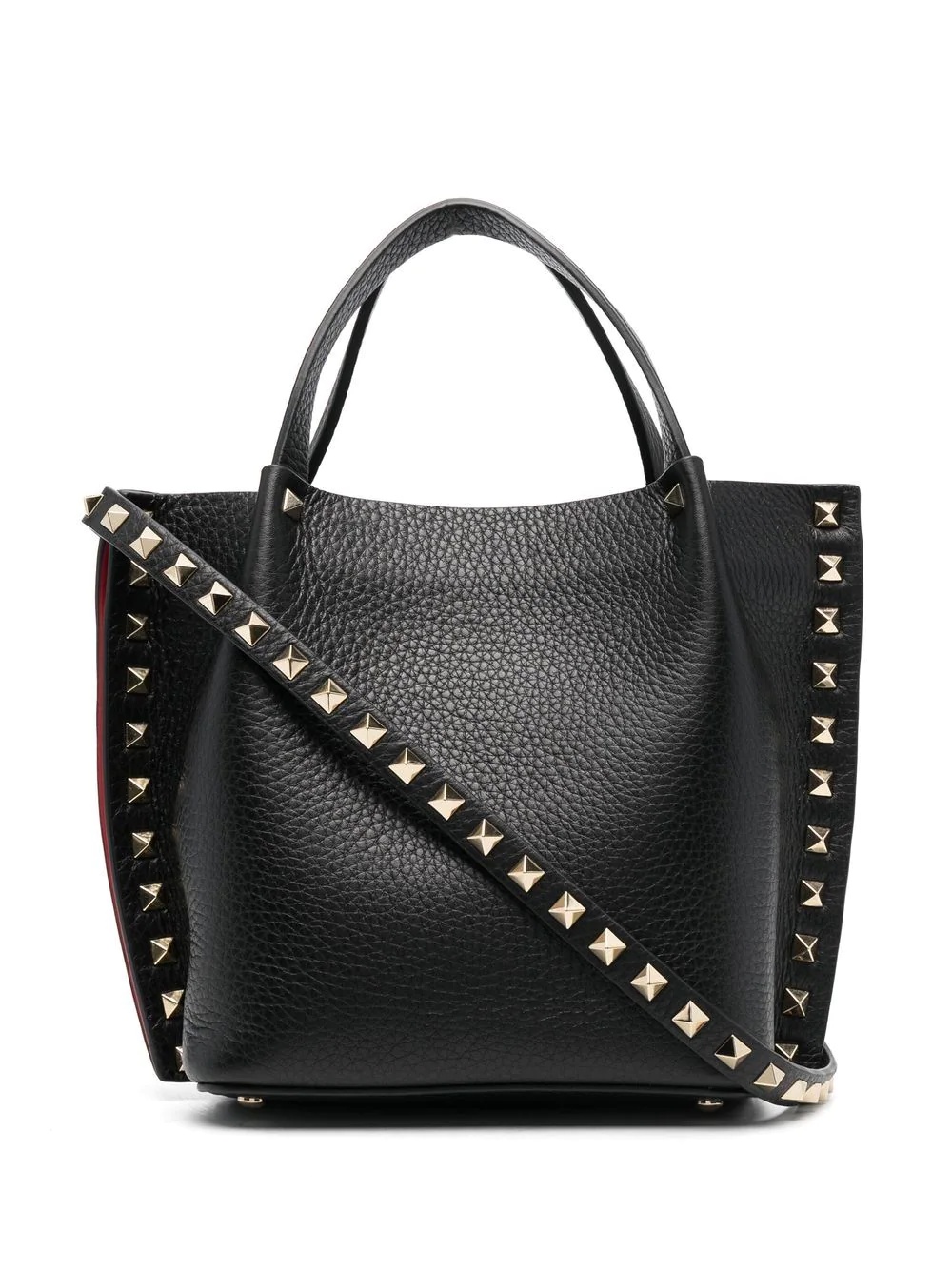 Rockstud leather tote bag - 1