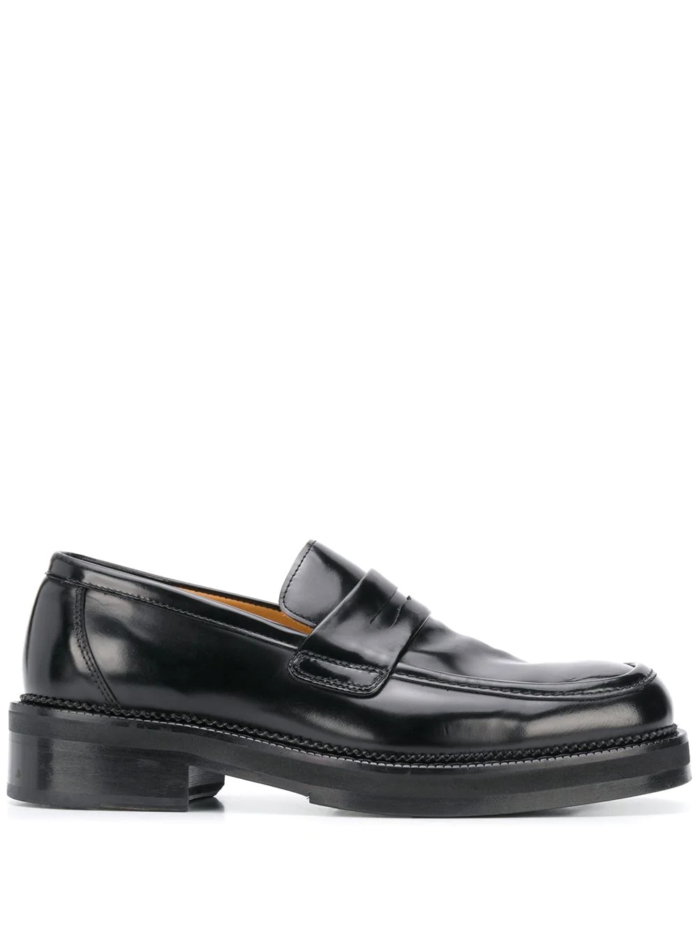 leather square-toe loafers - 1