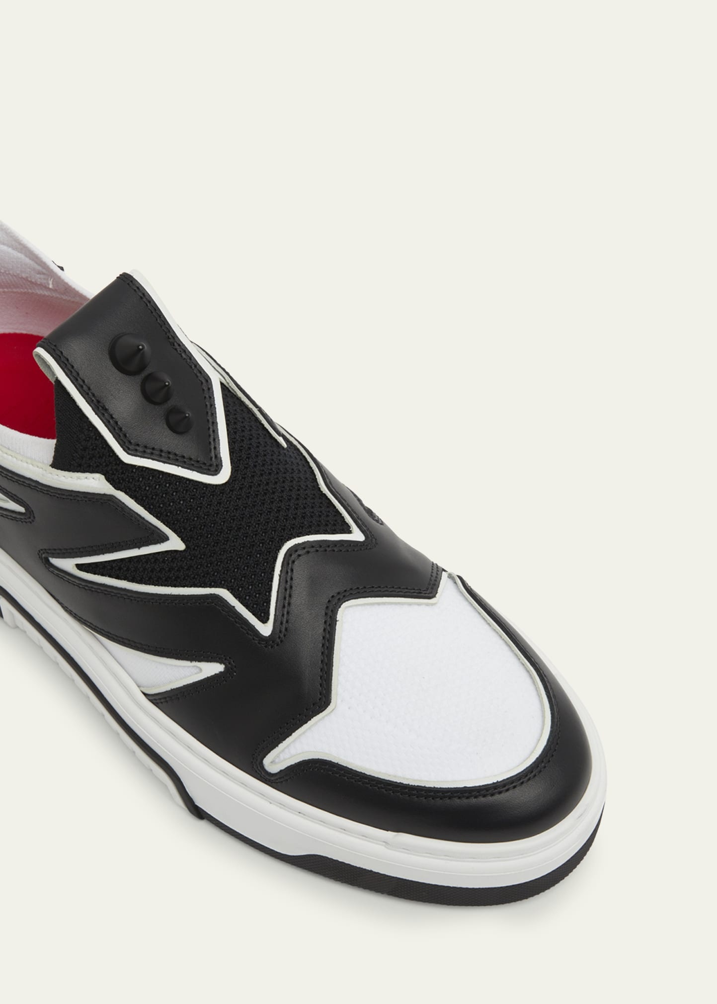 Men's Astroflash Mesh and Leather Low-Top Sneakers - 4