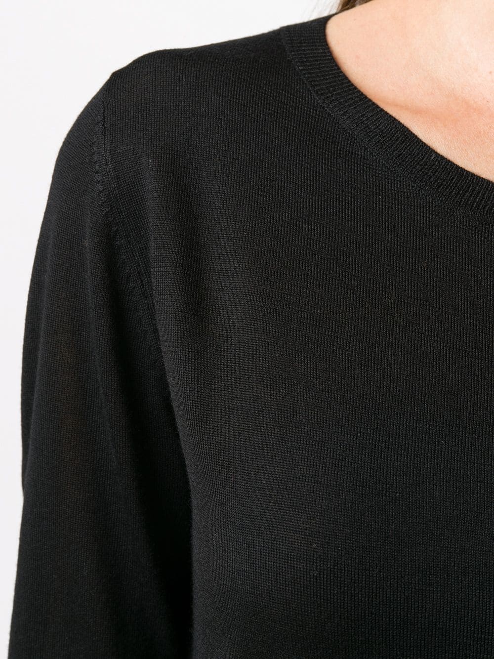 scoop-neck fine knit jumper - 5