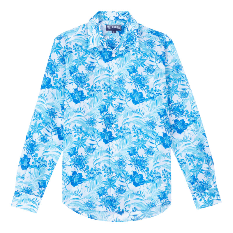 Unisex Cotton Voile Lightweight Shirt Tahiti Flowers 1