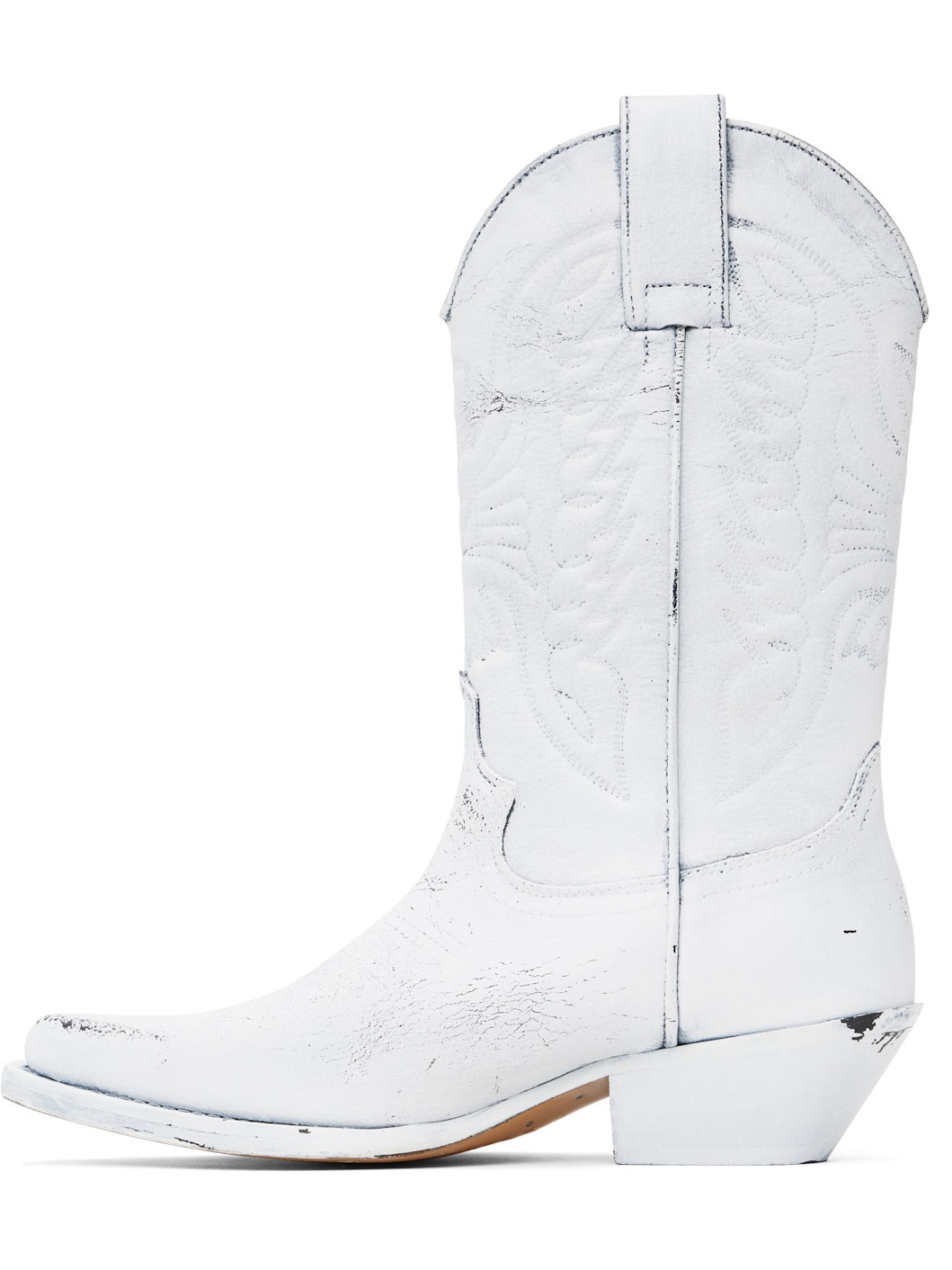 White Painted Cowboy Boots - 3